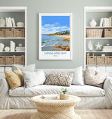 Langland Bay Travel Print Wall Art, Langland Bay Travel Poster, Mumbles Art Gift, Wales, Welsh Art Lovers Gift, Wall Art Print NQ Media Designs