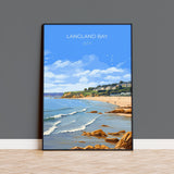 Langland Bay Travel Print Wall Art, Langland Bay Travel Poster, Mumbles Art Gift, Wales, Welsh Art Gift, Wall Art Print NQ Media Designs