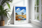 Botswana Travel Poster Wall Art, Travel Print of Botswana, Botswana Gift, Botswana Africa, Africa Art Lovers Gift, Travel Art Print NQ Media Designs