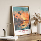 The Gambia Travel Poster Wall Art, Travel Poster of The Gambia , The Gambia Gift, The Gambia Sunset Africa, Africa Art Lovers Gift, NQ Media Designs
