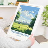 Greenwich Park Travel Print, Travel Poster of GreenwichPark, London Poster, Greenwich Park Art Gift, London Art Lovers UK Travel Gift NQ Media Designs