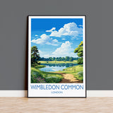 Wimbledon Common Travel Print, Travel Poster of Wimbledon Common, London Poster, Wimbledon Common Art Gift, London Art Lovers UK Travel Gift NQ Media Designs