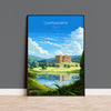 Chatsworth Travel Print Wall Art, Travel Poster of Chatsworth, England, Peak District Art Lovers Gift, Chatsworth Gift, English Countryside