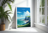Dover Travel Print Wall Art, Dover Travel Poster, Kent, English Coastal Art lovers Gift, White Cliffs Gift NQ Media Designs