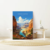 Grand Canyon Travel Poster Wall Art, Travel Print of Grand Canyon, Grand Canyon Art Lovers Gift, Arizona, USA Travel Art NQ Media Designs
