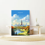Warsaw Travel Poster, Travel Print of Warsaw, Poland Poster, Warsaw Art Gift, Poland Art Lovers Travel Gift NQ Media Designs