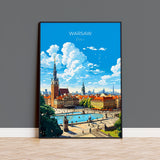 Warsaw Travel Print, Travel Poster of Warsaw, Poland Poster, Warsaw Art Gift, Poland Art Lovers Travel Gift NQ Media Designs