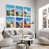 Travel Wall Art Print Gift Set, 6 Travel Posters,City Prints, Adventure Travel Wall Art, Barcelona, London, New York and many more! NQ Media Designs