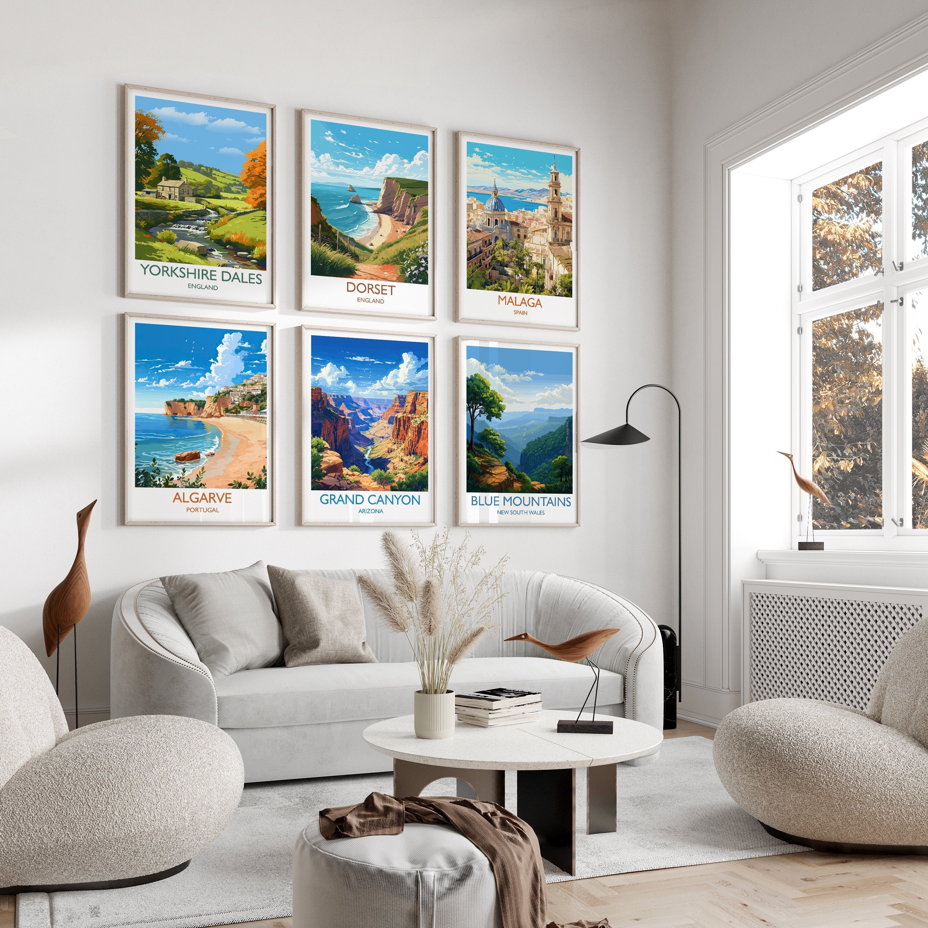 Travel Print Gift Set, 6 Travel Wall Art Prints | City Prints | Adventure Travel Wall Art Gifts | Barcelona, London, New York and many more! NQ Media Designs