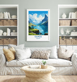 Fjords Travel Print, Travel Poster of Fjords, Norway Poster, Fjords Art Gift, Norway Art Lovers Travel Gift NQ Media Designs