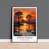 Mana Pools Travel Print Wall Art, Travel Poster of Mana Pools, Zimbabwe Gift, Mana Pools National Park Sunset Africa Art Gift NQ Media Designs