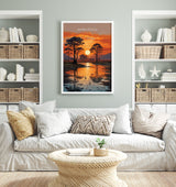 Mana Pools Travel Print Wall Art, Travel Poster of Mana Pools, Zimbabwe Gift, Mana Pools National Park Sunset Africa Art Gift NQ Media Designs