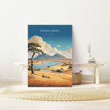 Maasai Mara Travel Print Wall Art, Travel Poster of Maasai Mara, Kenya Gift, Maasai MaraNational Reserve Africa Art Gift NQ Media Designs