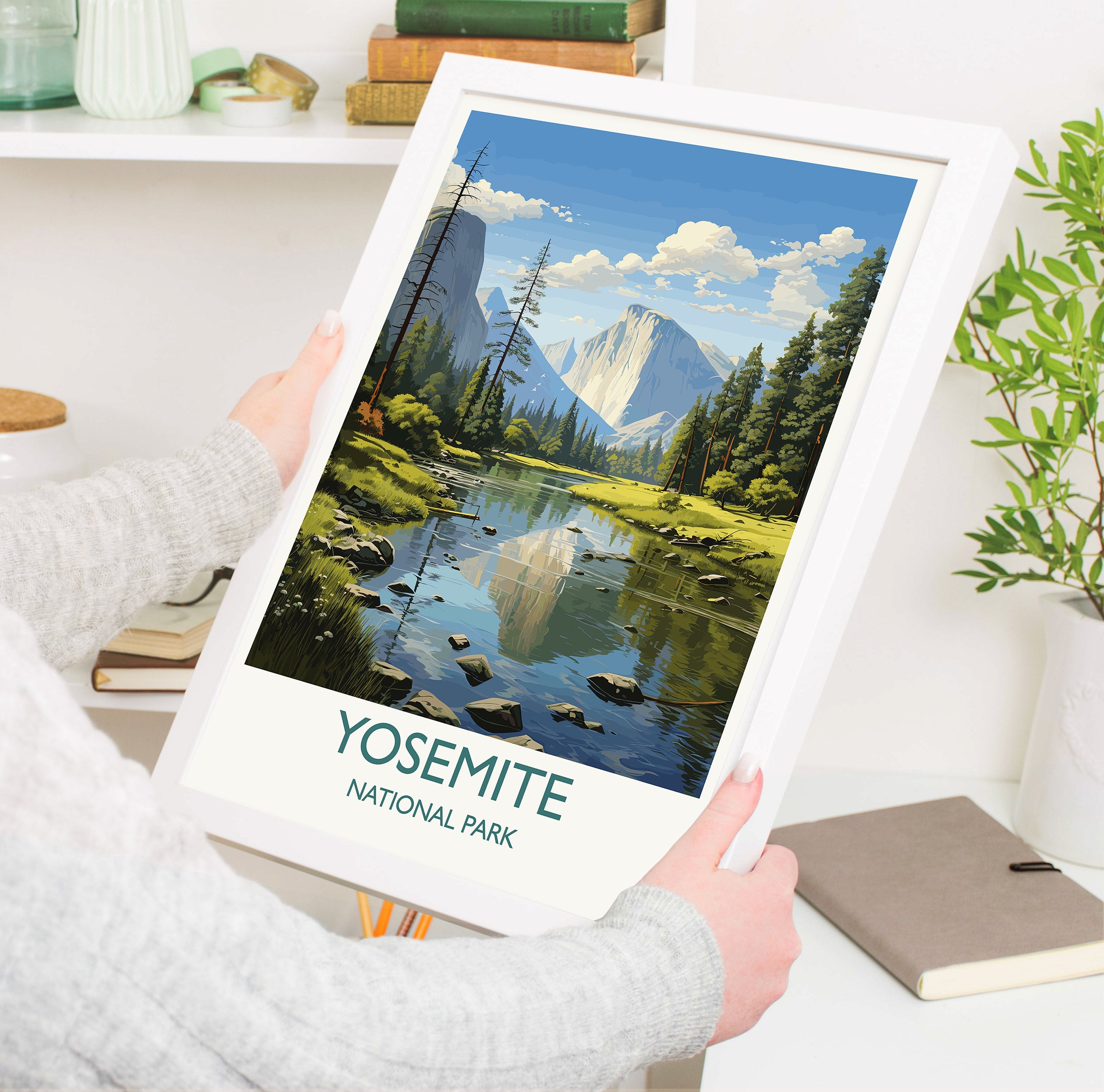 Yosemite Travel Poster Wall Art, Travel Print of Yosemite, National Park Art, Yosemite Gift, Colorado, USA, Travel Wall Art Gift NQ Media Designs