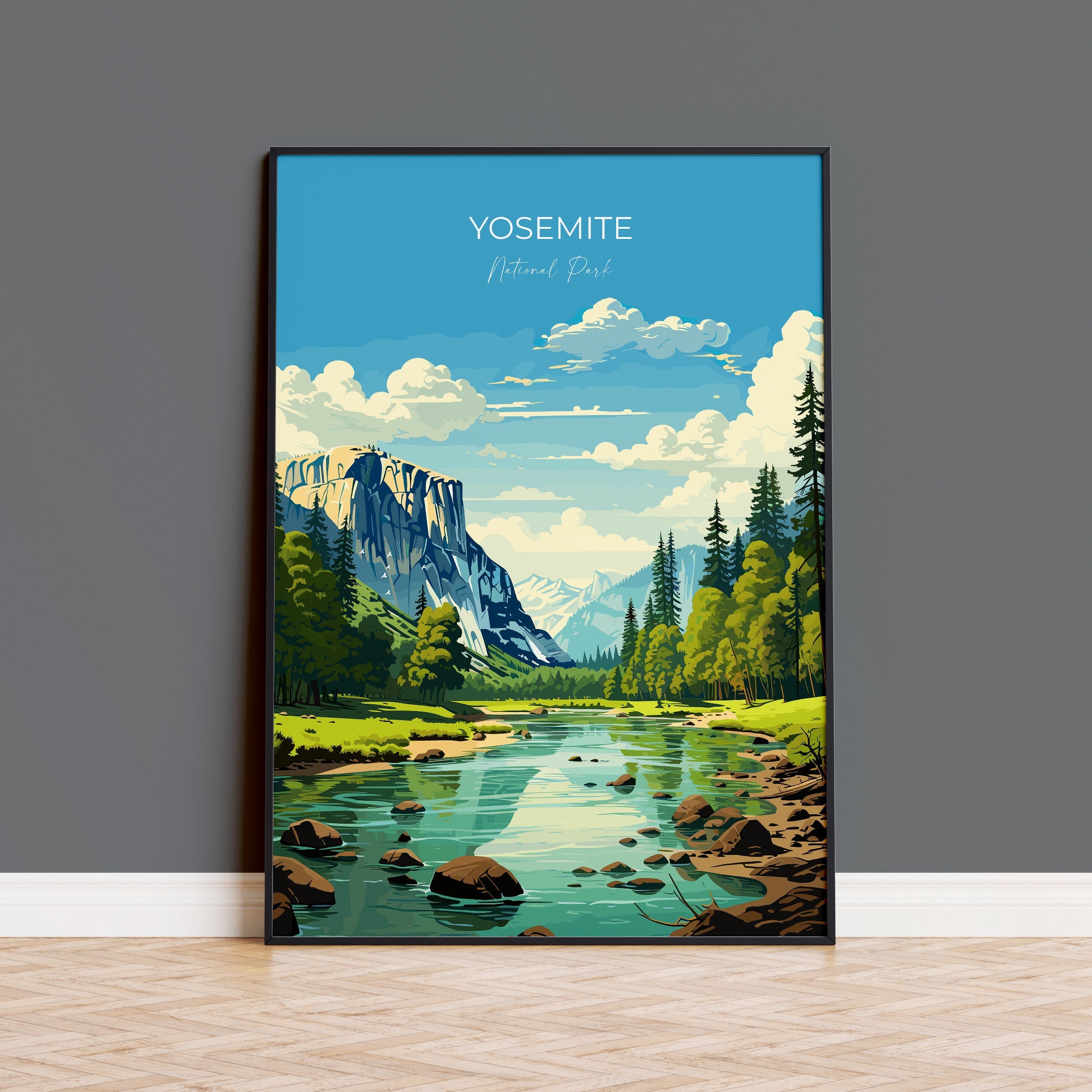 Yosemite Travel Print Wall Art, Travel Poster of Yosemite, National Park Art, Yosemite Gift, Colorado, USA, Travel Wall Art Gift NQ Media Designs