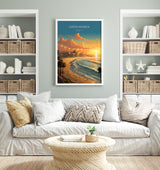 Santa Monica Travel Print, Travel Poster of Santa Monica, California, Santa Monica Art Lovers Gift, USA Gift, Wall Art Print NQ Media Designs
