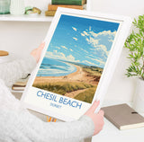 Chesil Beach Travel Print, Travel Poster of Chesil Beach, England, Dorset Coast Art Lovers Gift, Dorset Gift, Wall Art Print NQ Media Designs