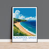 Blackpool Sands Travel Poster Wall Art, Travel Print of Blackpool Sands,England, Devon Art Lovers Gift, Travel Art Gift