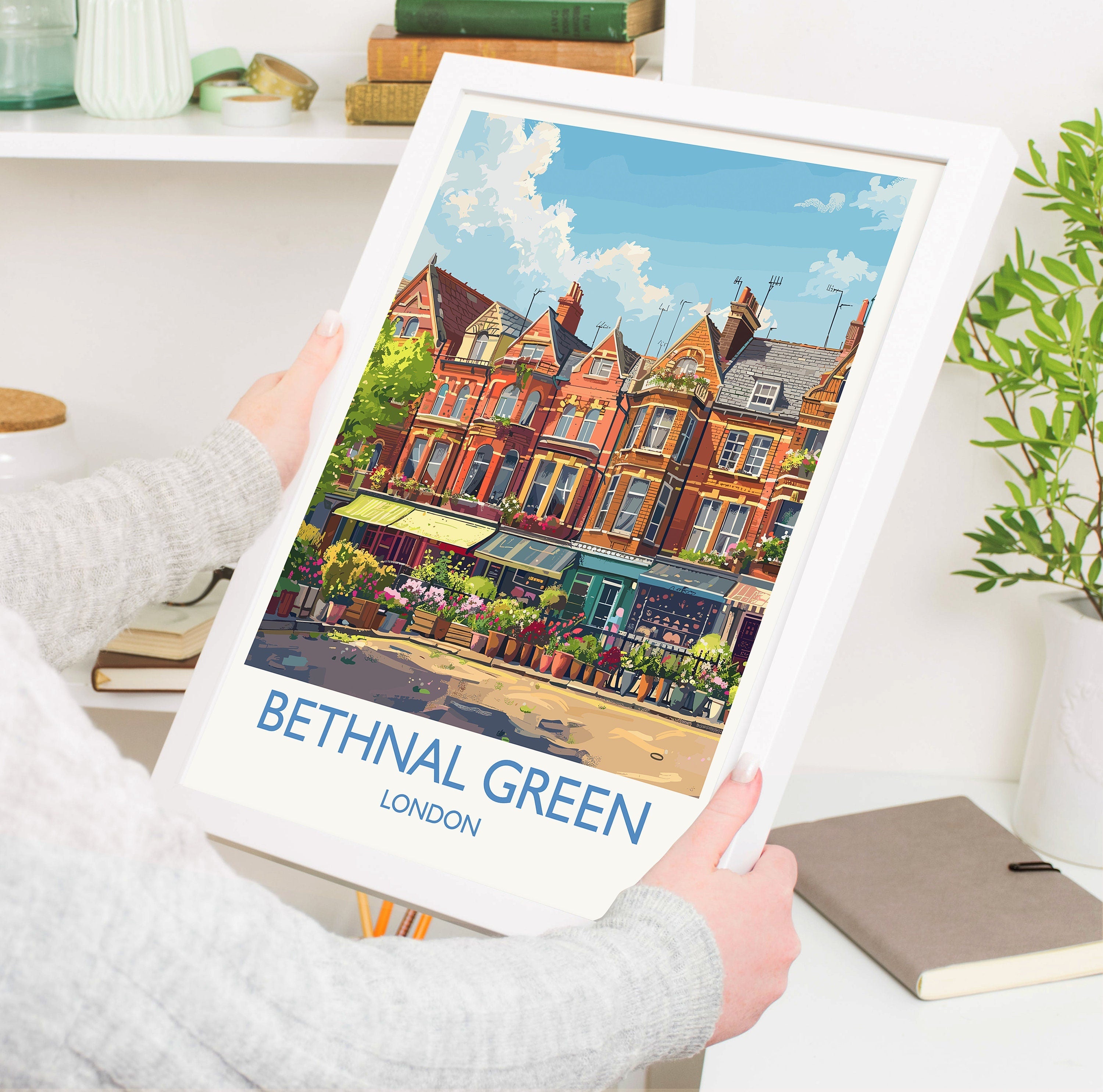 Bethnal Green Travel Print, Travel Poster of Bethnal Green, London Poster, Bethnal Green Art Gift, London Art Lovers UK Travel Gift NQ Media Designs