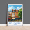 Bethnal Green Travel Poster, Travel Print of Bethnal Green, London Poster, Bethnal Green Art Gift, London Art Lovers UK Travel Gift NQ Media Designs