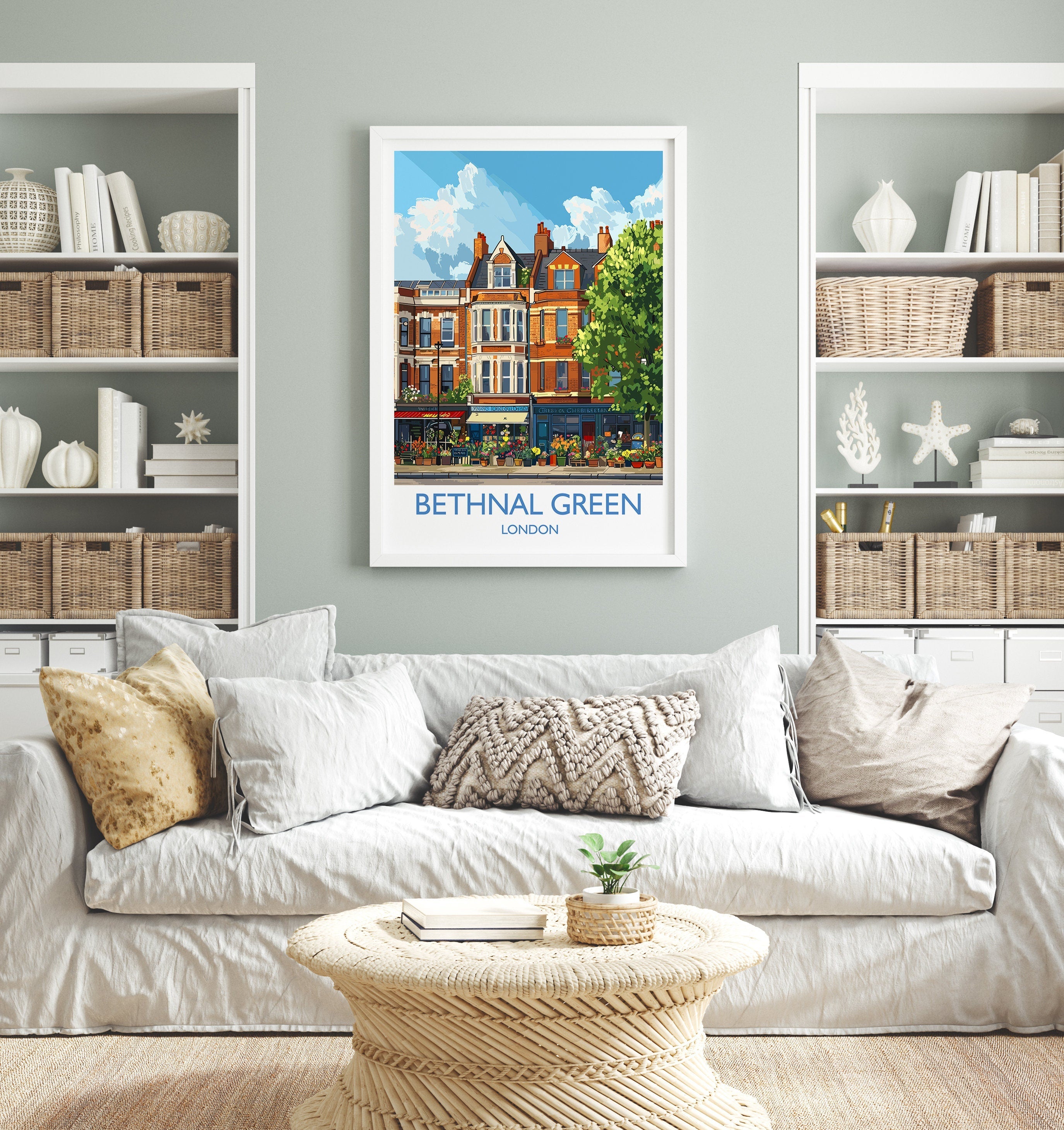 Bethnal Green Travel Poster, Travel Print of Bethnal Green, London Poster, Bethnal Green Art Gift, London Art Lovers UK Travel Gift NQ Media Designs