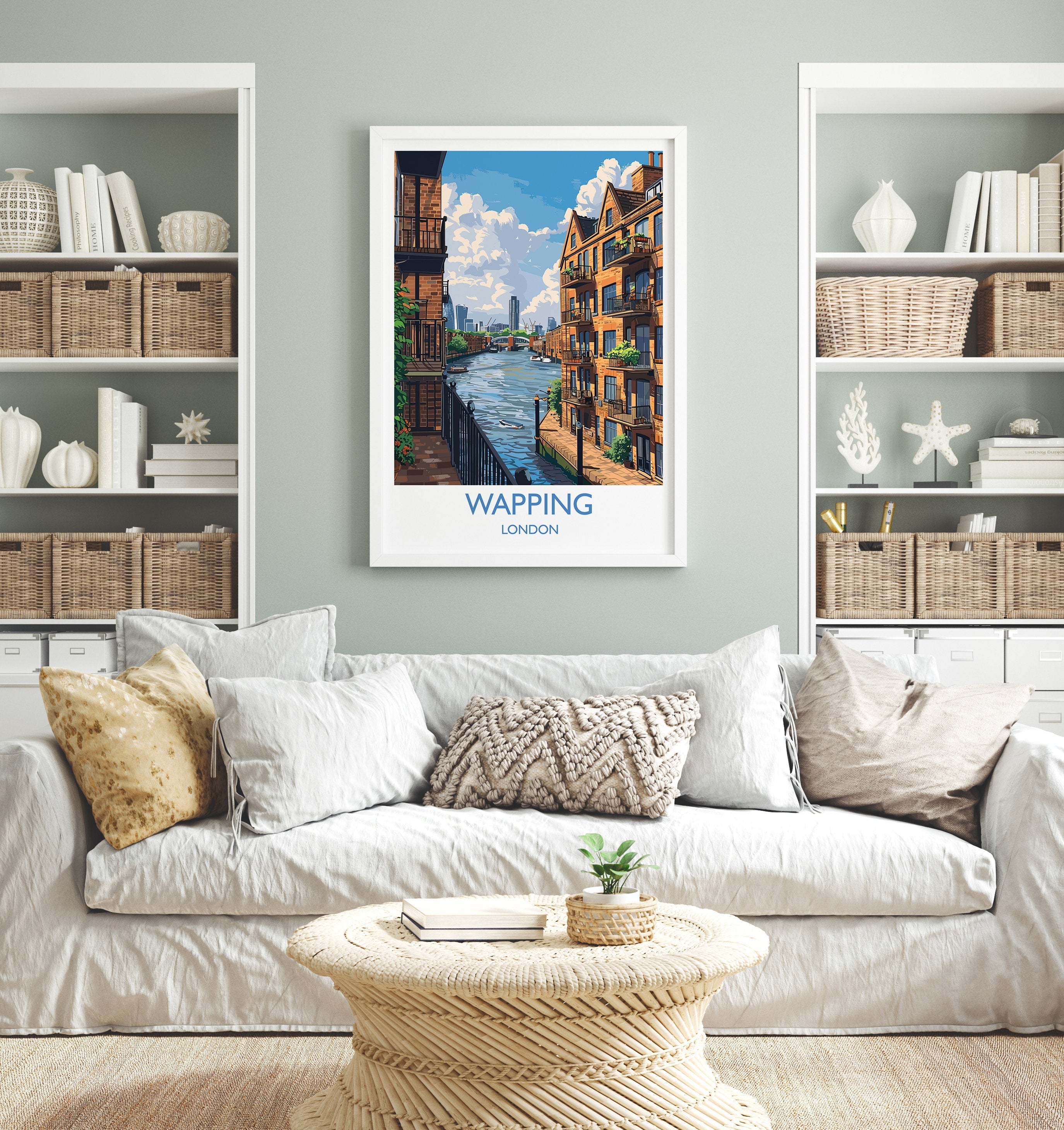 Wapping Travel Print, Travel Poster of Wapping,London Poster, Wapping Art Gift, London Art Lovers UK Travel Gift NQ Media Designs