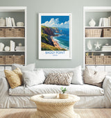 Baggy Point Travel Poster Wall Art, Travel Print of Baggy Point,England, Devon Art Lovers Gift, Travel Art Gift NQ Media Designs