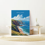 Baggy Point Travel Poster Wall Art, Travel Print of Baggy Point,England, Devon Art Lovers Gift, Travel Art Gift NQ Media Designs