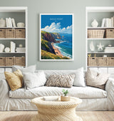 Baggy Point Travel Poster Wall Art, Travel Print of Baggy Point,England, Devon Art Lovers Gift, Travel Art Gift NQ Media Designs
