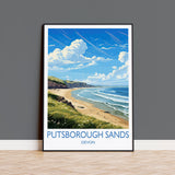 Putsborough Sands Travel Print Wall Art, Travel Print of Putsborough Sands,England, Devon Art Lovers Gift, Travel Art Gift NQ Media Designs