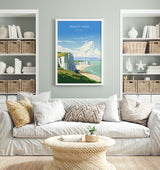 Beachy Head Travel Print Wall Art, Beachy Head Travel Poster, East Sussex, English Coastal Art lovers Gift, White Cliffs Gift NQ Media Designs