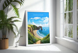 Durdle Door Travel Print, Travel Poster of Durdle Door, England, Dorset Coast Art Lovers Gift, Wall Art Print NQ Media Designs
