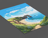 Durdle Door Travel Print, Travel Poster of Durdle Door, England, Dorset Coast Art Lovers Gift, Wall Art Print NQ Media Designs
