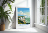Seven Sisters Travel Poster Wall Art, Seven Sisters Travel Print, East Sussex, English Coastal Art, Seven Sisters Gift, Art Lovers Gift NQ Media Designs