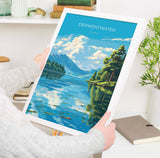 Derwentwater Travel Poster, Derwentwater Travel Print, England, Cumbria Art Lovers Gift, Derwentwater Gift, Lake District, Wall Art Print NQ Media Designs