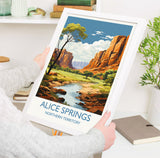 Alice Springs Poster, Travel Print of Alice Springs, Northern Territory, Alice Springs Art Lovers Gift, Australia Wall Art Gift NQ Media Designs