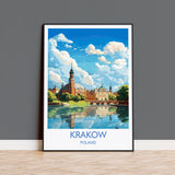 Krakow Travel Poster, Travel Print of Krakow, Poland Poster, Krakow Art Gift, Poland Art Lovers Travel Gift NQ Media Designs