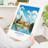 Krakow Travel Poster, Travel Print of Krakow, Poland Poster, Krakow Art Gift, Poland Art Lovers Travel Gift NQ Media Designs
