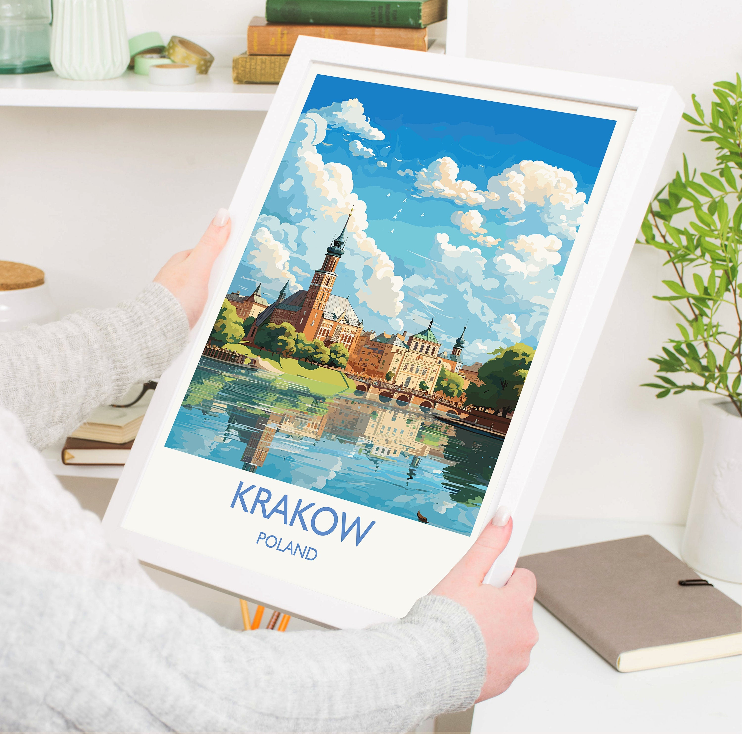 Krakow Travel Poster, Travel Print of Krakow, Poland Poster, Krakow Art Gift, Poland Art Lovers Travel Gift NQ Media Designs
