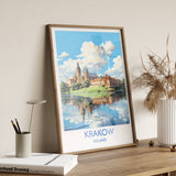 Krakow Travel Print, Travel Poster of Krakow, Poland Poster, Krakow Art Gift, Poland Art Lovers Travel Gift NQ Media Designs