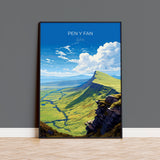 Pen Y Fan Travel Print Wall Art, Pen Y Fan Travel Poster, Wales, Brecon Beacons Welsh Art Gift, Wall Art Print NQ Media Designs