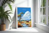 Kruger Travel Print, Travel Poster of Kruger, Kruger Art Lovers Gift, South Africa Art Gift, Wall Art Print NQ Media Designs