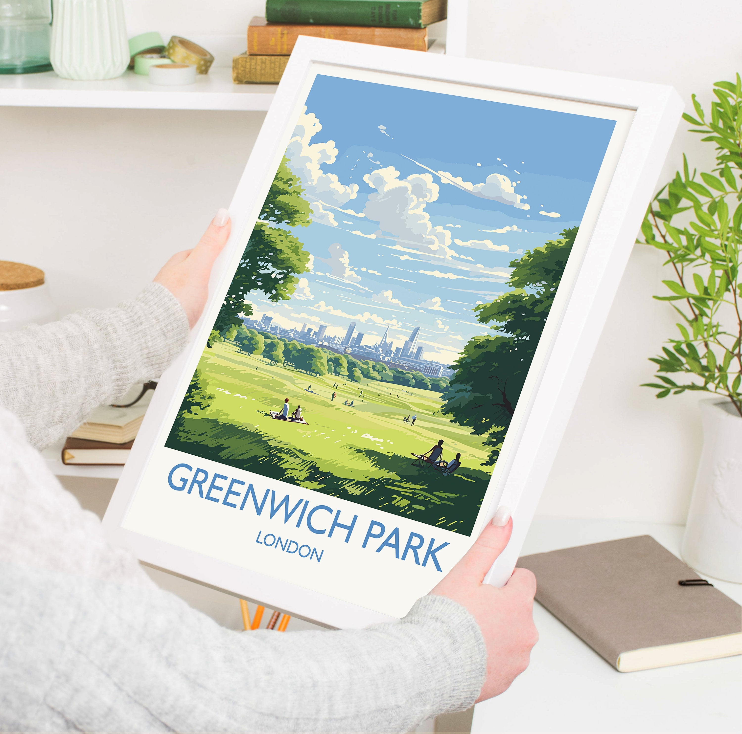 Greenwich Park Travel Poster, Travel Print of GreenwichPark, London Poster, Greenwich Park Art Gift, London Art Lovers UK Travel Gift NQ Media Designs