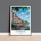 Chiswick Travel Poster Wall Art, Travel Print of Chiswick, London Poster, Chiswick Art Gift, London Art UK Travel Gift NQ Media Designs
