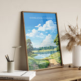 Wimbledon Common Travel Print, Travel Poster of Wimbledon Common, London Poster, Wimbledon Common Art Gift, London Art Lovers UK Travel Gift NQ Media Designs