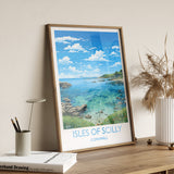 Isles of Scilly Travel Poster, Travel Print of Isles of Scilly, England, Cornwall Art, Isles of Scilly Art Lovers Gift, Wall Art Print NQ Media Designs