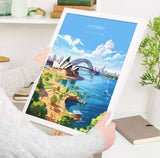 Sydney Travel Poster Wall Art, Travel Print of Sydney, New South Wales Art, Australia Art Lovers Gift, Sydney Travel Art Gift NQ Media Designs