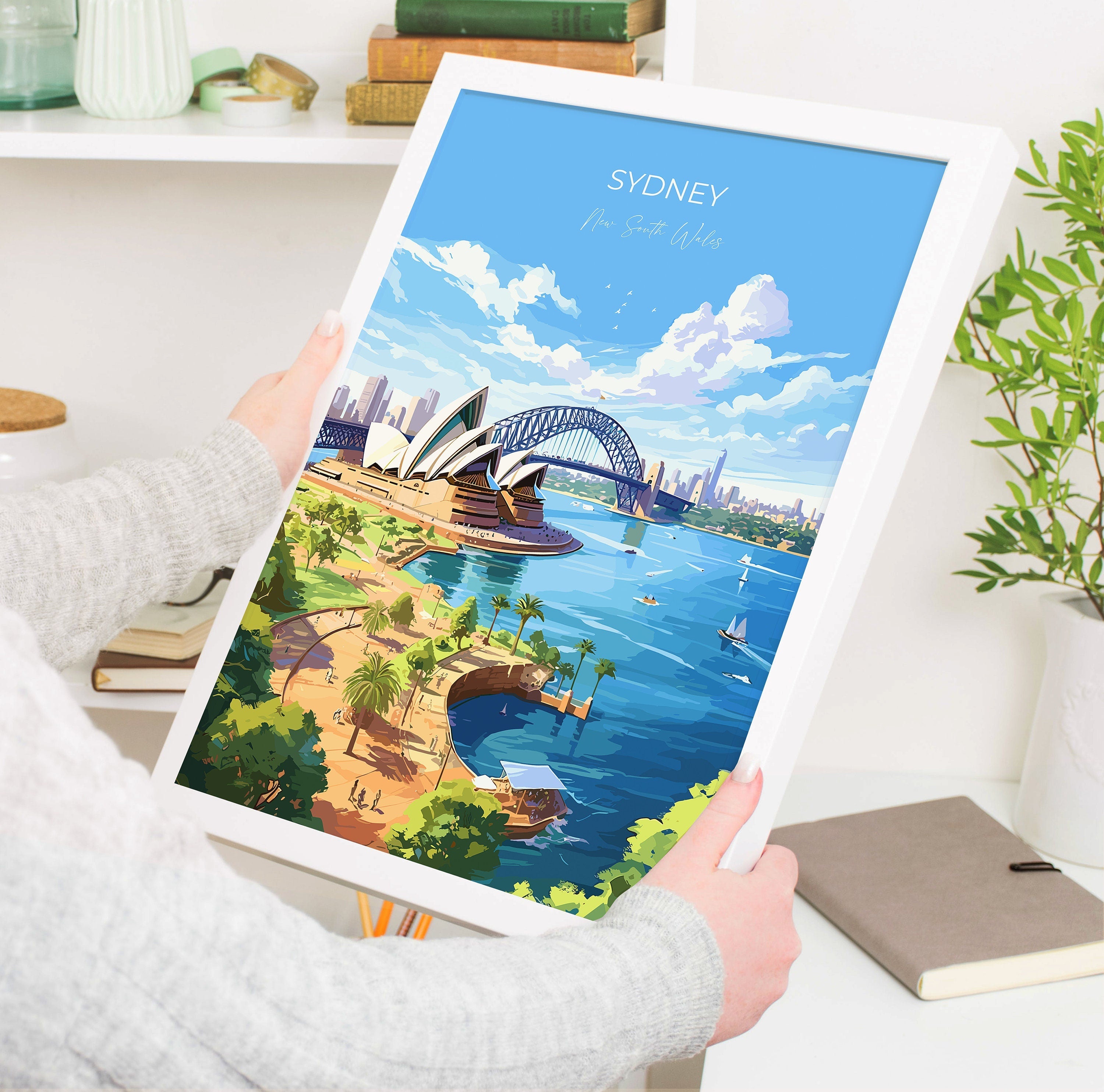 Sydney Travel Poster Wall Art, Travel Print of Sydney, New South Wales Art, Australia Art Lovers Gift, Sydney Travel Art Gift NQ Media Designs