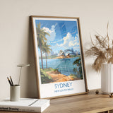 Sydney Travel Poster, Travel Print of Sydney, New South Wales Art, Australia Art Lovers Gift, Sydney Wall Art NQ Media Designs