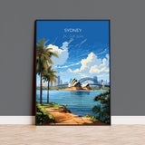 Sydney Travel Print Wall Art, Travel Poster of Sydney, New South Wales Art, Australia Art Lovers Gift, Sydney Travel Art Gift NQ Media Designs